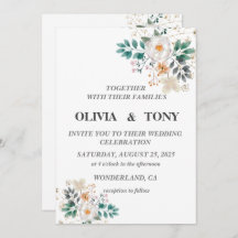 Boda floral romántico simple