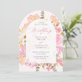 Invitación Boda floral rosa