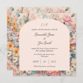 Invitación Boda floral rosa