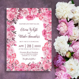 Invitación Boda floral rosa