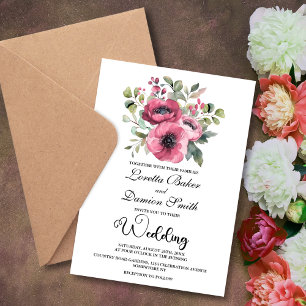 Invitación Boda Floral Rosa