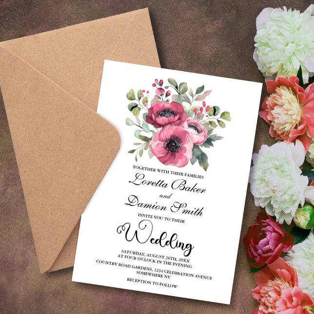 Invitación Boda Floral Rosa (Subido por el creador)