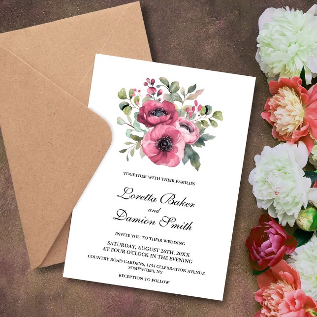 Invitación Boda Floral Rosa (Subido por el creador)