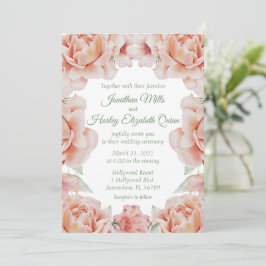 Invitación Boda Floral Rosa