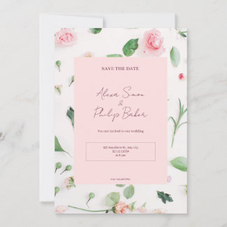 Invitación Boda Floral Rosa