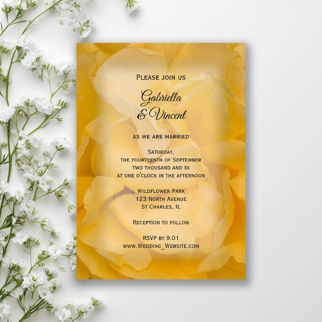 Invitación Boda floral rosa amarillo (Subido por el creador)