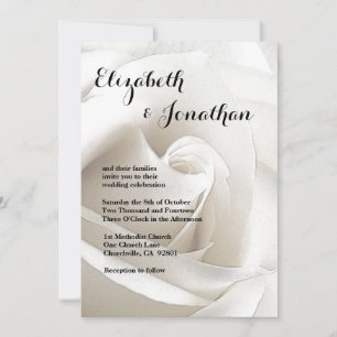 Invitación Boda Floral Rosa Blanca