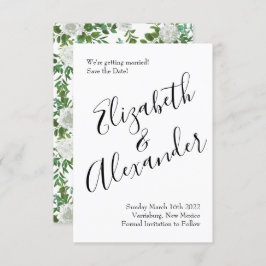 Invitación Boda floral rosa blanca y negra