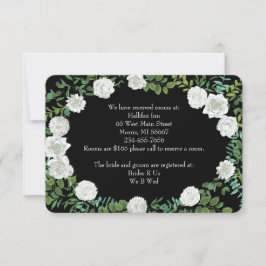 Invitación Boda floral rosa blanca y negra