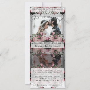 Invitación Boda floral Rosa de Fotomontología Reflejante Boho