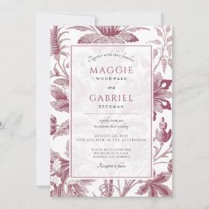 Invitación Boda Floral Rosa Dusty