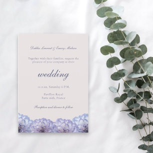 Invitación Boda floral rosa Dusty Blue Rubor