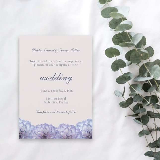 Invitación Boda floral rosa Dusty Blue Rubor (Subido por el creador)