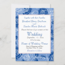 Boda Floral Rosa Gris Blanco Elegante Azul Polvori