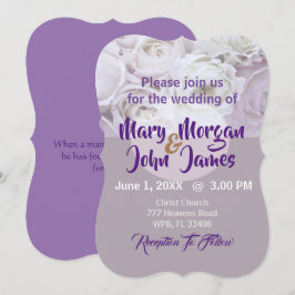 Invitación Boda Floral Rosa Lila Lavanda