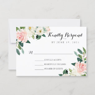 Invitación Boda floral rosa melocotón