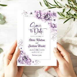 Invitación Boda floral rosa moderna salva la fecha