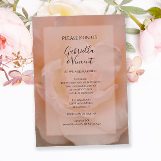 Invitación Boda floral rosa pálido