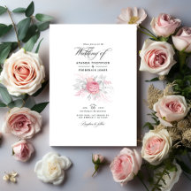 Boda floral rosa, plateado y blanco