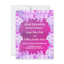 Boda Floral Rosa Púrpura Anemona Guardar La Fecha