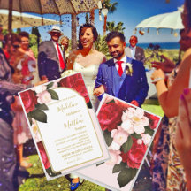 Boda Floral Rosa Red Gold Elegante