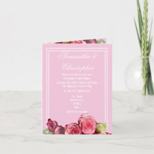 Invitación boda floral rosa Rosa