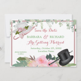 Invitación BODA floral rosa rosa CLASSIC Save Date