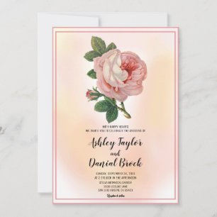 Invitación Boda floral rosa rosa rosa rosa rosado elegante ro