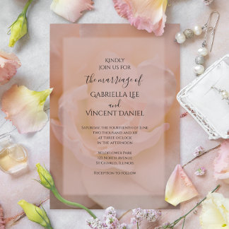 Invitación Boda floral rosa rosa Rubor ligero