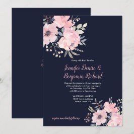 Invitación Boda floral rosa rubor |