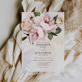 Invitación Boda floral rosa Rubor