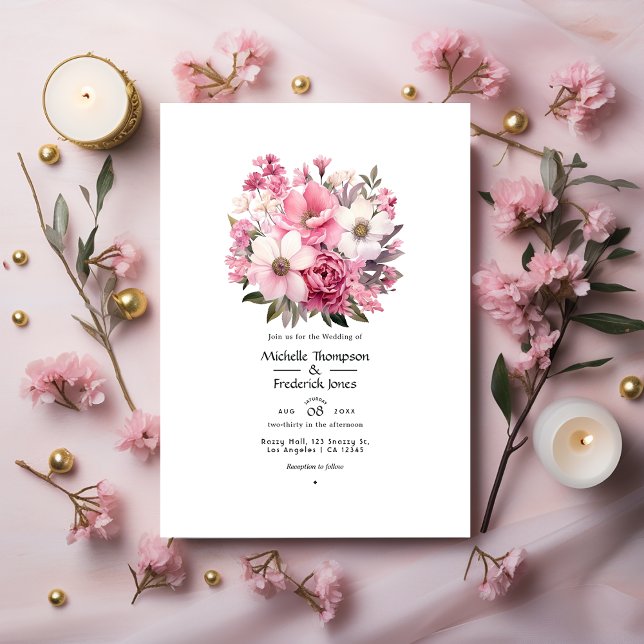 Invitación Boda floral rosa Rubor (Subido por el creador)