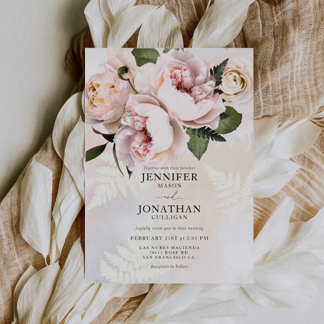 Invitación Boda floral rosa Rubor (Subido por el creador)
