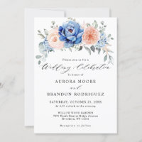 Boda floral rosa Rubor con pizarra azul turbia