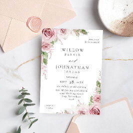 Invitación Boda floral rosa Rubor V2
