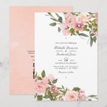 Boda floral rosa rubor y dorado rosa