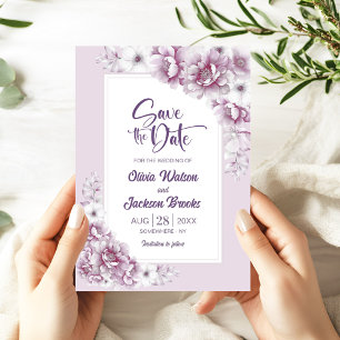 Invitación Boda floral rosa rusa salva la fecha