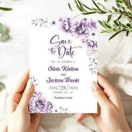 Invitación Boda floral rosa salva la fecha