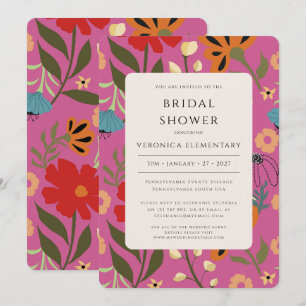 Invitación Boda floral rosa Salven la fecha