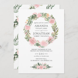 Invitación Boda floral rosa tropical