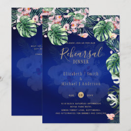 Invitación Boda floral rosa verde tropical LeahG