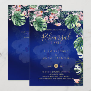 Invitación Boda floral rosa verde tropical LeahG