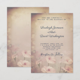 Invitación Boda floral rosa vintage