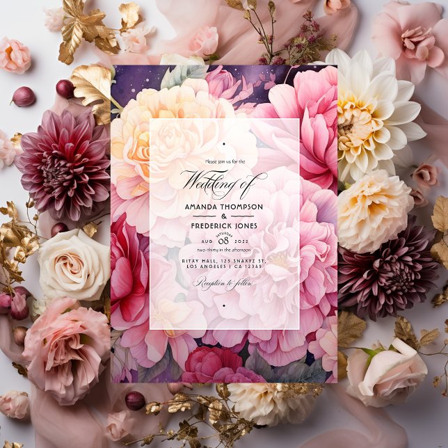 Invitación Boda floral rosa y dorado (Subido por el creador)