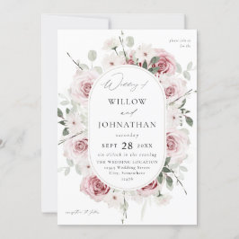 Invitación Boda floral Rosa y Eucalylptus de Rubor
