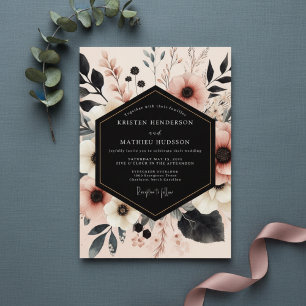Invitación Boda Floral Rosado en el Bosque
