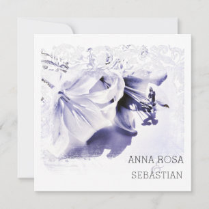 Invitación *~* Boda floral RSVP de la foto de Lily AR12 QR