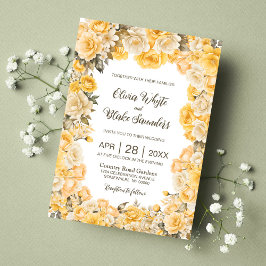 Invitación Boda floral rubio amarillo