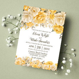 Invitación Boda floral rubio amarillo