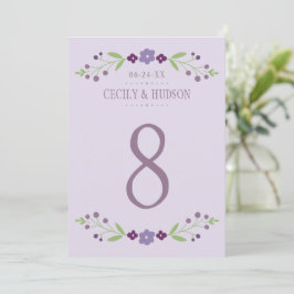 Invitación Boda floral rubio morado y verde